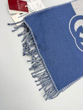 Load image into Gallery viewer, Gucci Blue and Grey Wool Scarf - NWT