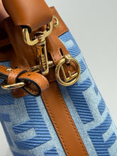 Load image into Gallery viewer, Fendi Tresor FF logo denim bucket bag with strap