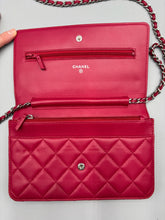 Load image into Gallery viewer, Chanel CC Fuschia Lambskin Wallet on Chain crossbody