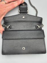Load image into Gallery viewer, Gucci Black leather Super mini Dionysus crossbody on chain