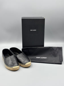 YSL black leather espadrilles - size 38 -  fit like a US 7