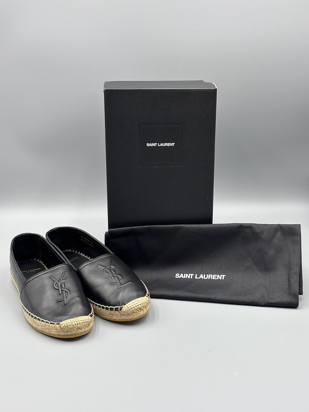 YSL black leather espadrilles - size 38 -  fit like a US 7