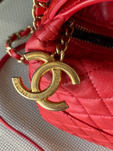 Load image into Gallery viewer, Chanel Red Lambskin CC Top Handle with chain crossbody