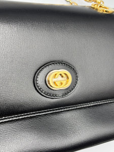 Gucci Azalea Calfskin Small Marina Chain Shoulder Bag Black