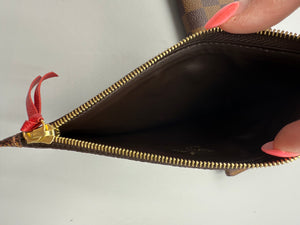 Louis Vuitton Josephine damier ebene wallet with red interior and insert