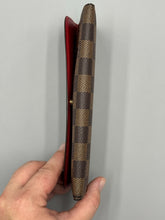 Load image into Gallery viewer, Louis Vuitton Emilie ebene wallet with red
