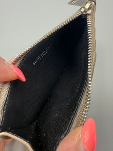YSL grey card holder long