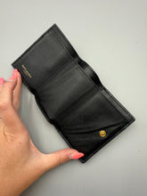 Load image into Gallery viewer, YSL trifold black leather snap wallet