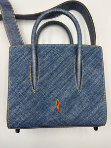 Christian Louboutin Mini Paloma Denim Embellished tote with strap
