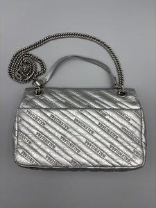 Balenciaga BB two-way silver chain crossbody / shoulder bag