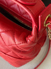 Load image into Gallery viewer, Chanel Red Lambskin CC Top Handle with chain crossbody