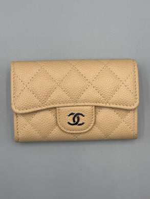 Chanel Caviar Beige flap card wallet