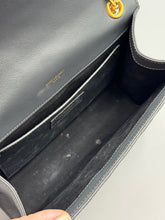 Load image into Gallery viewer, YSL Medium Grey/Blue Triquilt flap on chain