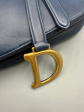 Load image into Gallery viewer, Christian Dior Ombre blue Saddle bag Gold Hardware
