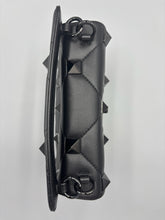 Load image into Gallery viewer, Valentino Nappa Monochrome Medium Roman Stud Shoulder Bag Black on black