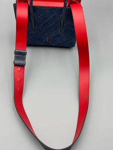 Christian Louboutin Mini Paloma Denim Embellished tote with strap