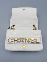 Load image into Gallery viewer, Chanel White Calfskin Enchained Flap medium on chain