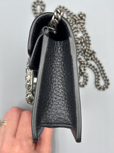 Gucci Black leather Super mini Dionysus crossbody on chain