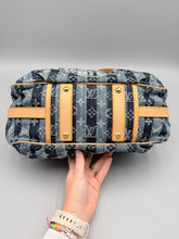 Load image into Gallery viewer, Louis Vuitton Cabas Rayes denim striped tote with strap