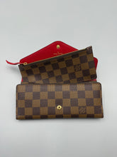 Load image into Gallery viewer, Louis Vuitton Josephine damier ebene wallet with red interior and insert