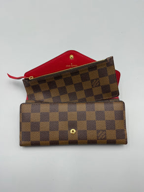 Louis Vuitton Josephine damier ebene wallet with red interior and insert