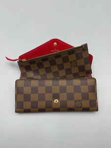 Louis Vuitton Josephine damier ebene wallet with red interior and insert