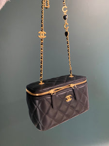 Chanel Black Lambskin Vanity case crossbody