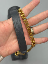 Load image into Gallery viewer, YSL Medium Grey/Blue Triquilt flap on chain