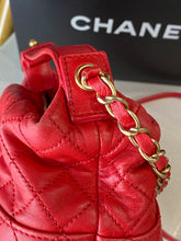 Load image into Gallery viewer, Chanel Red Lambskin CC Top Handle with chain crossbody