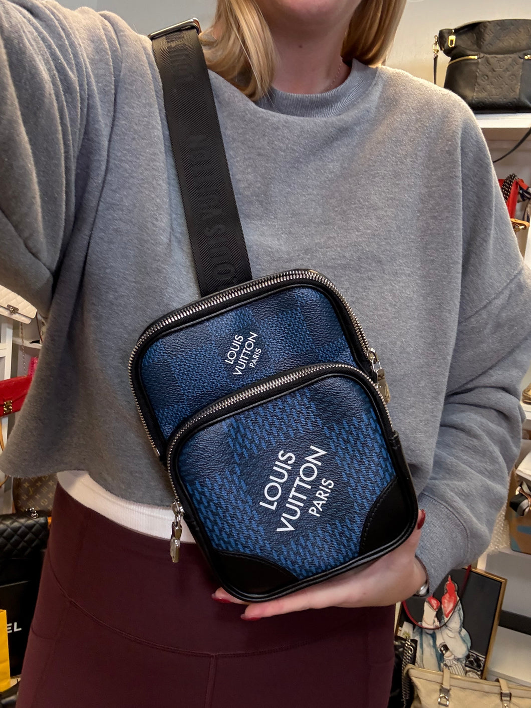 Louis Vuitton Lmt Ed Amazone damier graphite sling bag