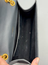 Load image into Gallery viewer, YSL Medium Grey/Blue Triquilt flap on chain