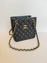 Load image into Gallery viewer, Chanel 22S Caviar Quilted Black Mini Bucket Crossbody Bag