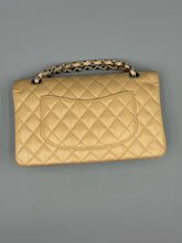 Load image into Gallery viewer, Chanel Beige Medium Double Flap Caviar bag with Silver hardware