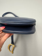 Load image into Gallery viewer, Christian Dior Ombre blue Saddle bag Gold Hardware