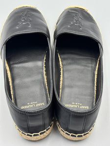 YSL black leather espadrilles - size 38 -  fit like a US 7