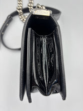 Load image into Gallery viewer, Chanel Small Chevron glitter black patent chain bag