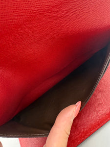 Louis Vuitton Josephine damier ebene wallet with red interior and insert