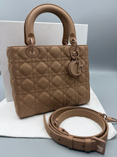 Load image into Gallery viewer, Christian Dior Ultra Matte Monochrome Cannage Medium Lady Dior tote with strap