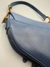 Load image into Gallery viewer, Christian Dior Ombre blue Saddle bag Gold Hardware