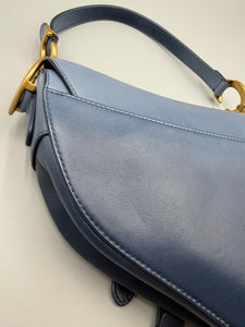 Christian Dior Ombre blue Saddle bag Gold Hardware