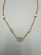 Load image into Gallery viewer, Christian Dior CD Claire De Lune long necklace white crystal