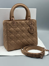 Load image into Gallery viewer, Christian Dior Ultra Matte Monochrome Cannage Medium Lady Dior tote with strap