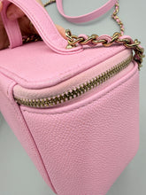 Load image into Gallery viewer, Chanel Small Pink Caviar Business Affinity Top Handle Vanity Case with Chain