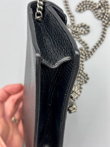 Gucci Black leather Super mini Dionysus crossbody on chain