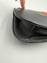 Load image into Gallery viewer, Gucci Black Calfskin Web Crystal Butterfly Stripe Small Totem with strap