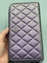 Load image into Gallery viewer, Chanel Irredescent zippy wallet purple