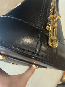 Louis Vuitton Blooming Alma BB limited edition black epi with strap
