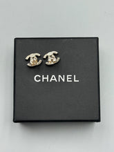 Load image into Gallery viewer, Chanel Crystal CC stud earrings