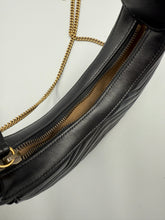 Load image into Gallery viewer, Gucci Black Marmont Half Moon crossbody on chain