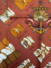 Load image into Gallery viewer, Hermes Vintage Carré 45 PAVOIS Brown Silk Scarf
